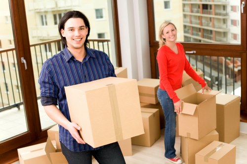 Careful handling of boxes and furniture during a same-day home move